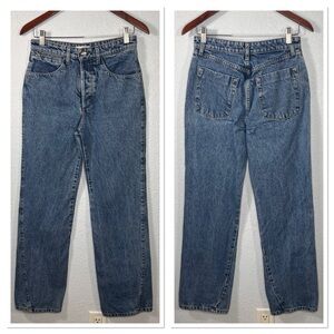 Lorod Women’s Denim High Waisted Straight Jeans Sz 27 100% Cotton 5 Pockets